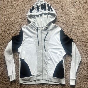 Victoria's Secret Pink Gray Zip-up Hoodie Size Large